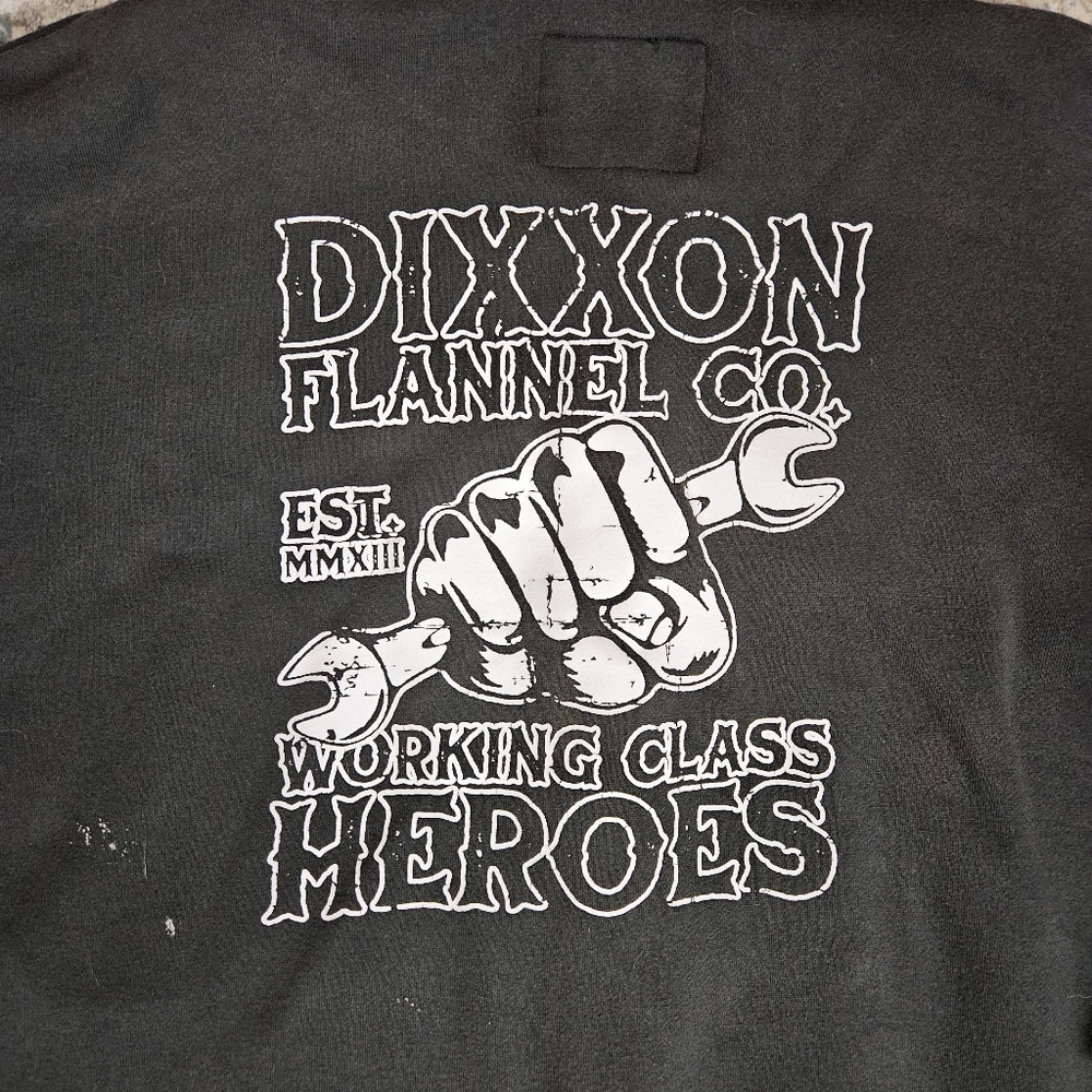 Dixxon Full Zip Hoodie Sweatshirt Men’s L Black Working Class Heroes Distressed - Picture 3 of 13